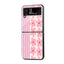 Pink Sakura Stripes Samsung Z Flip Glass Case
