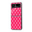 Pink Sparkle Check Samsung Z Flip Glass Case