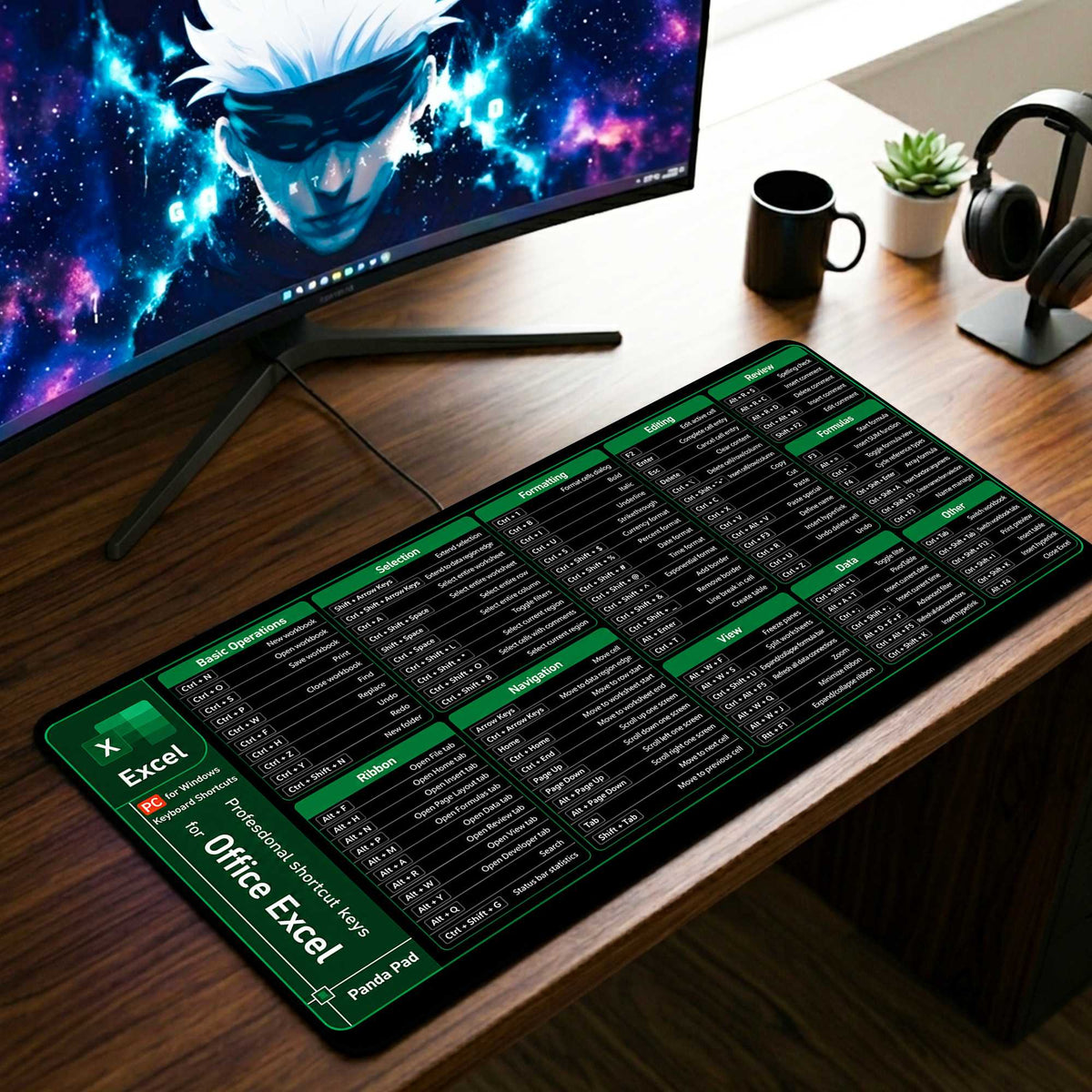 Excel Shortcut Master Desk Mat