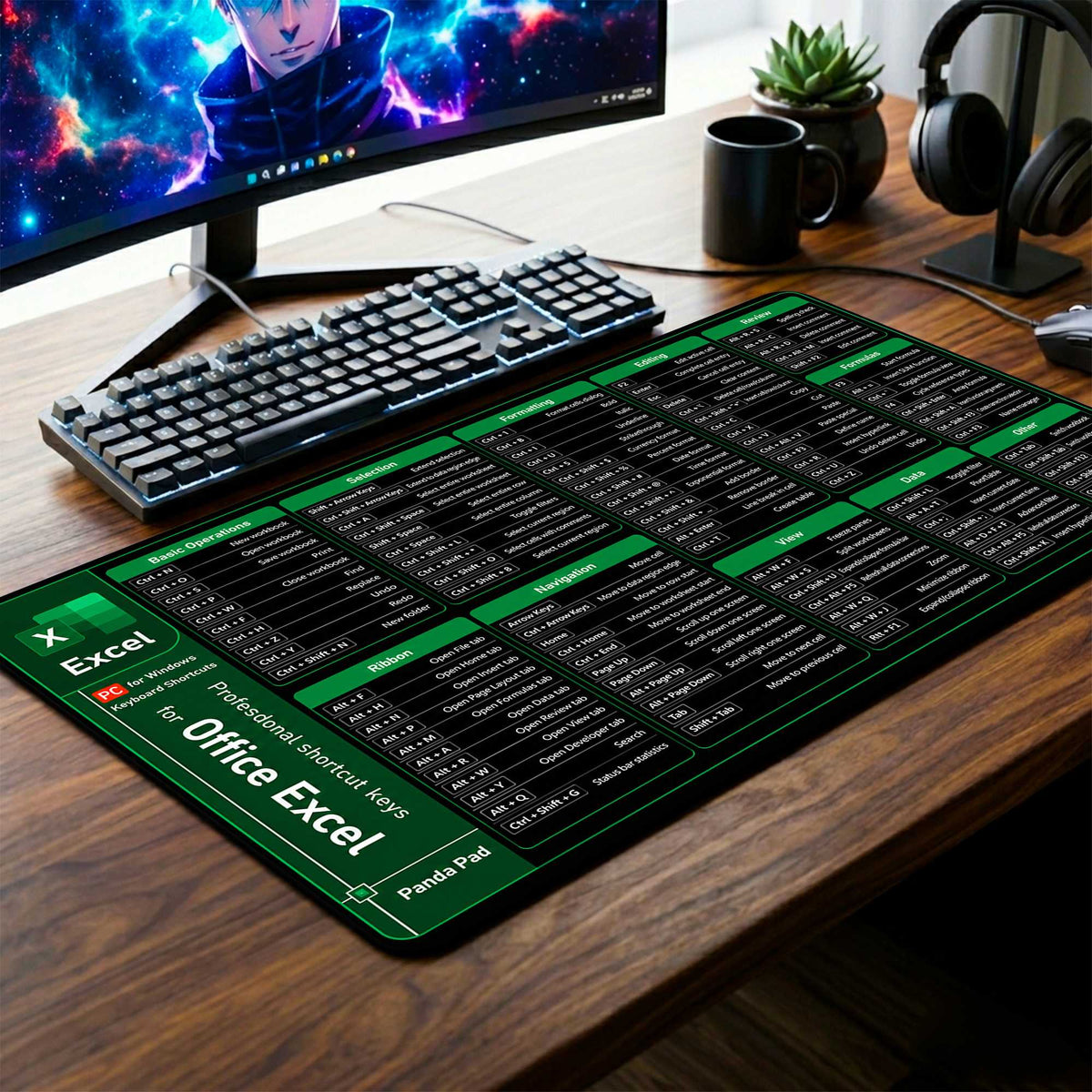 Excel Shortcut Master Desk Mat