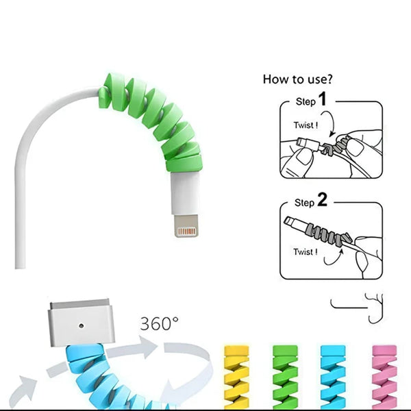 Highly Flexible Silicone Cable Protector(4 pcs)