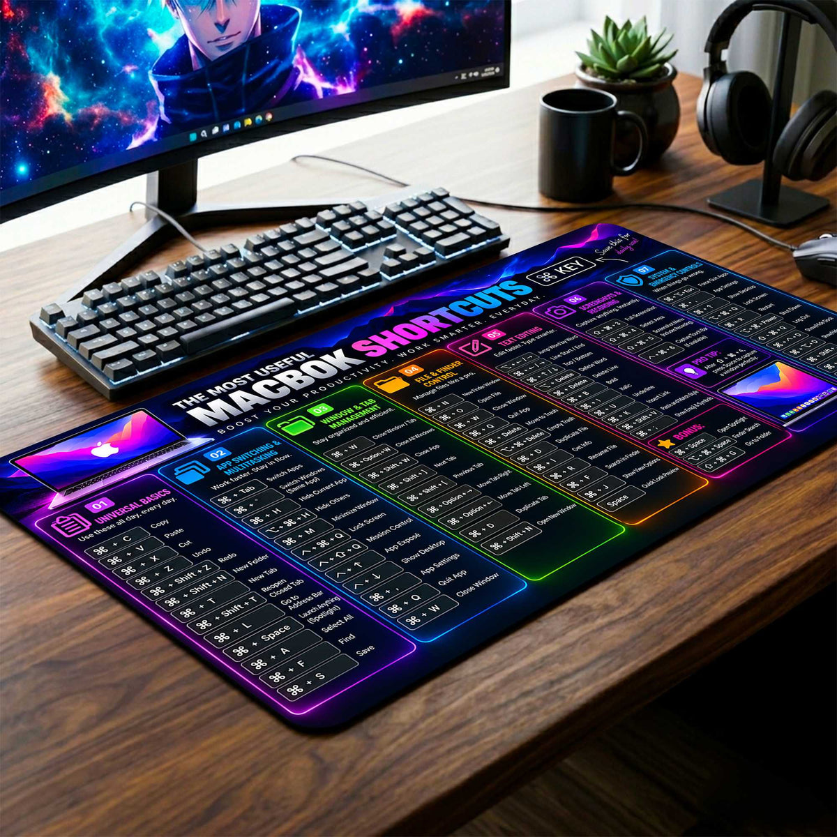 MacBook Shortcut Master Desk Mat