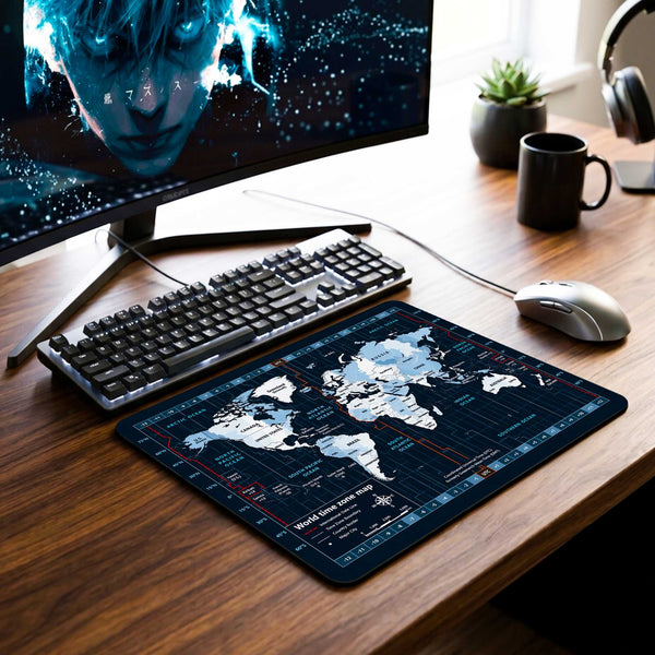 World Time Atlas Desk Mat