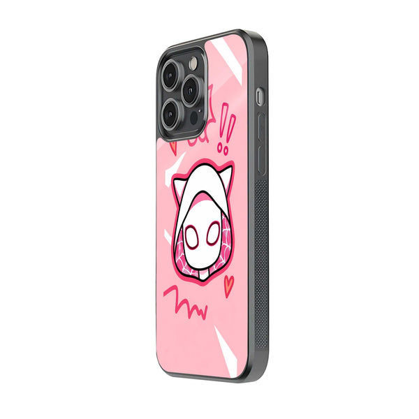 Cute Spider-Gwen Chibi Glass Case