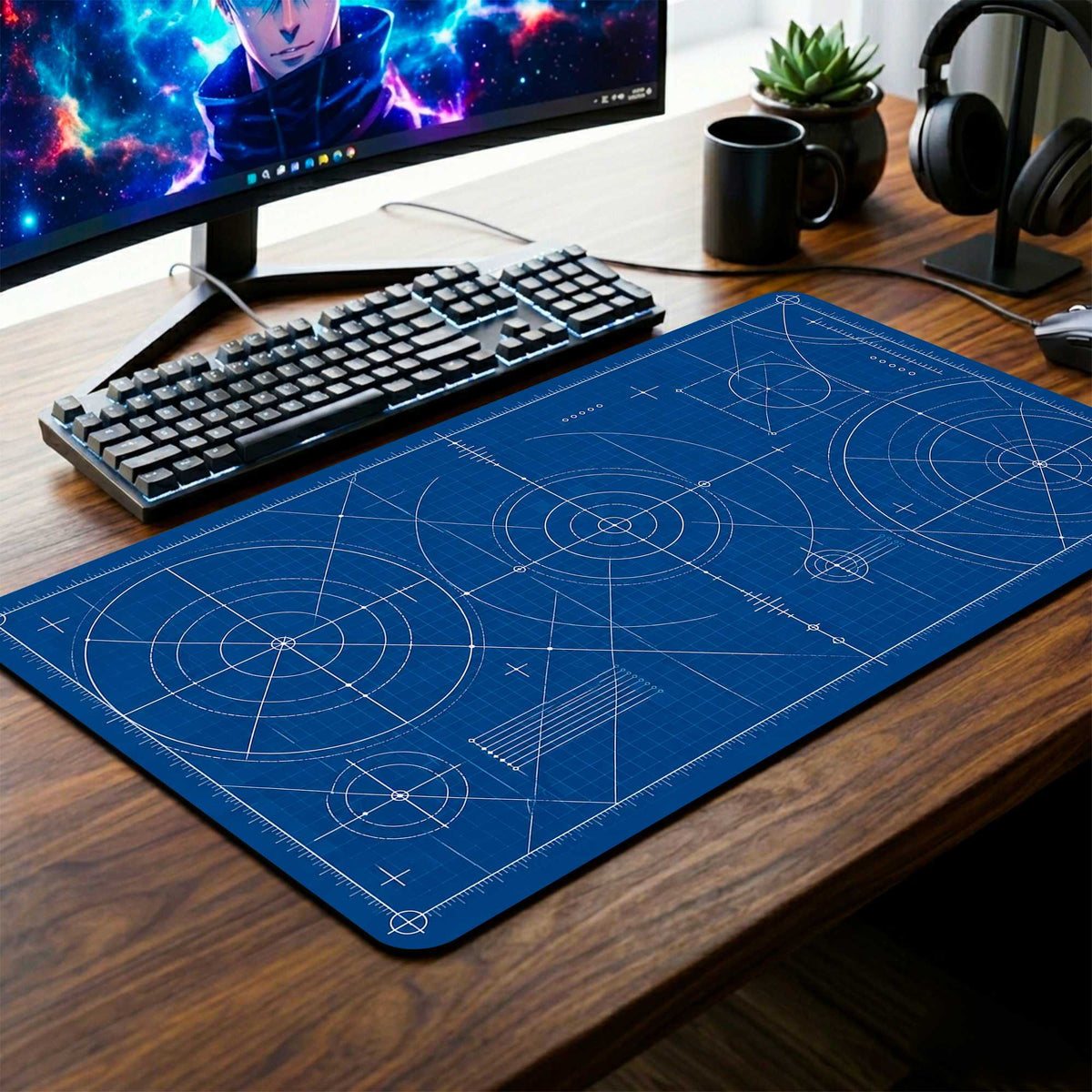 Precision Blueprint Desk Mat