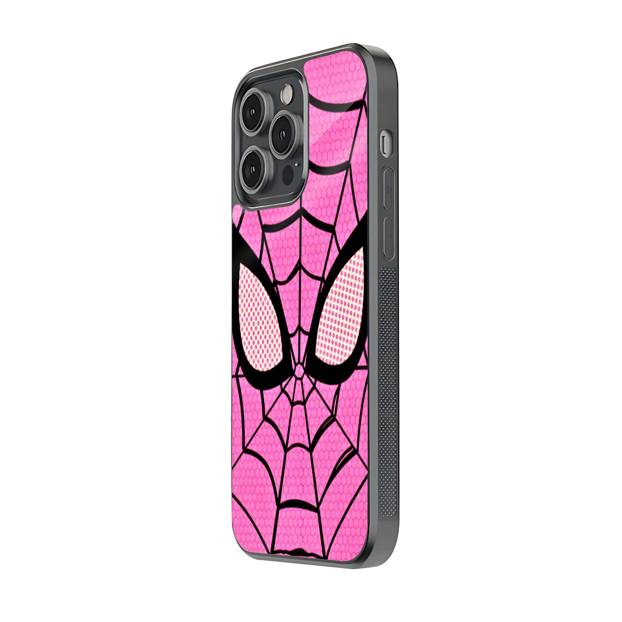 Pink Spider Mask Glass Case