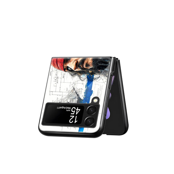 Captain's Sketch Samsung Z Flip Glass Case image 2