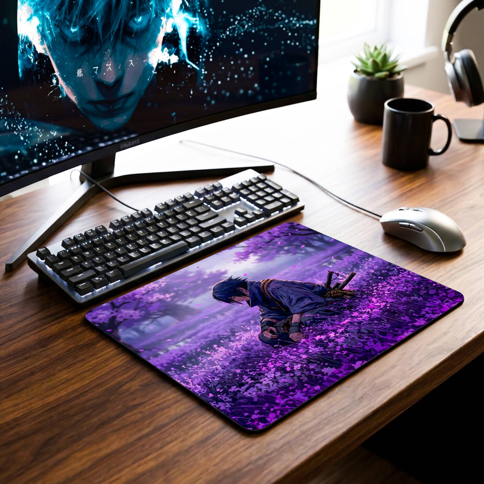 Sasuke Uchiha Desk Mat - 7.5 x 9 Inch image