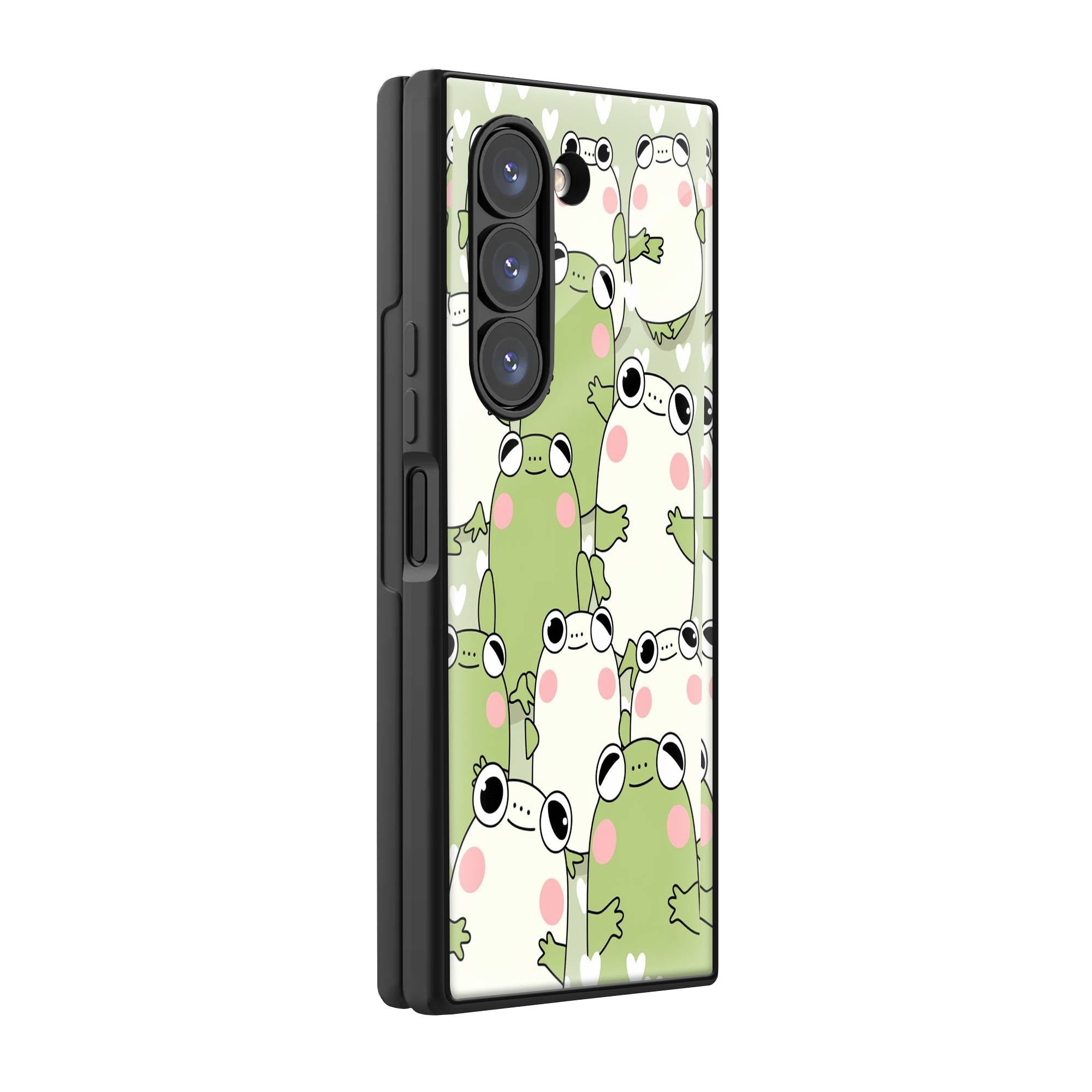 Cute Frogs Samsung Z Fold Glass Case image 0 Main image