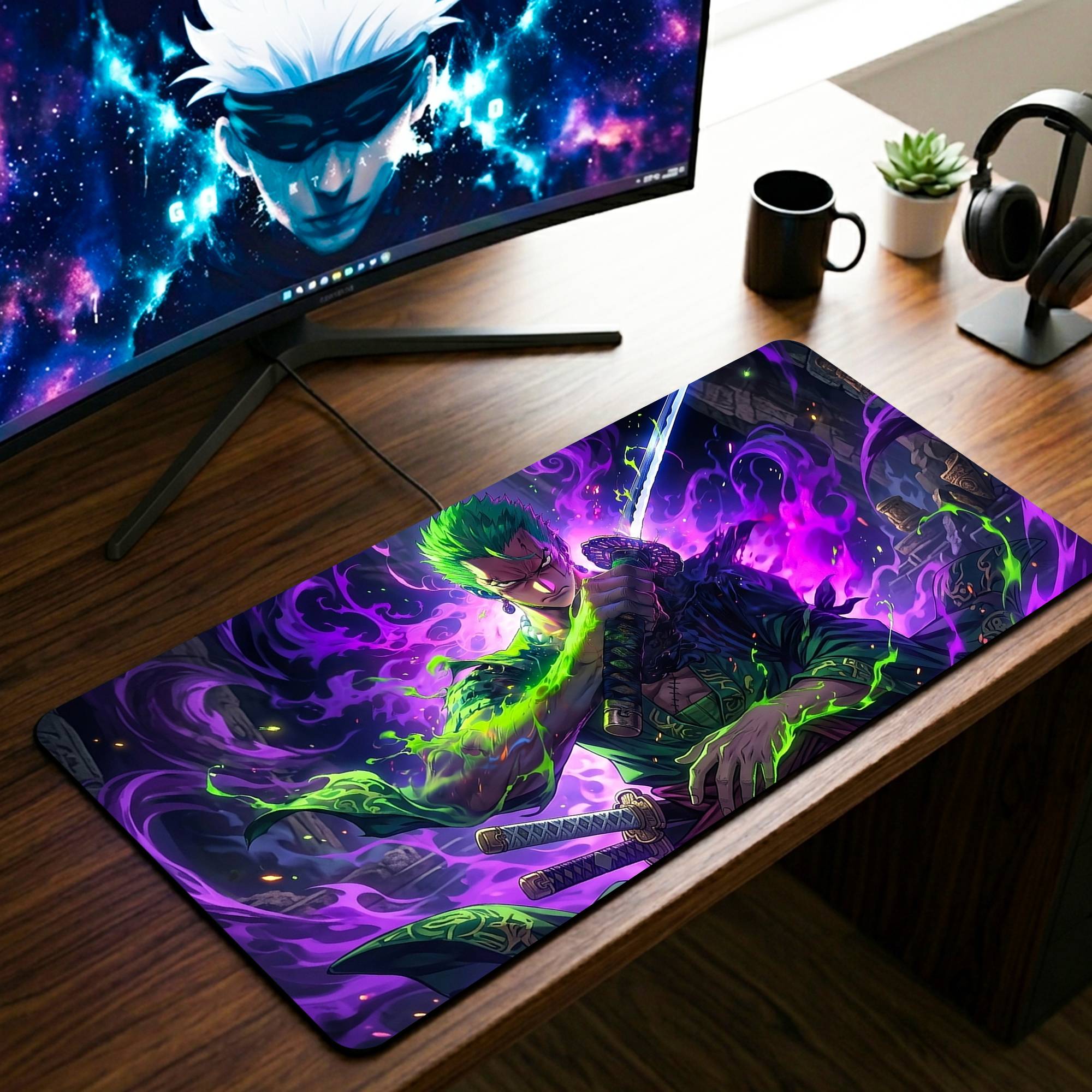 Roronoa Zoro Desk Mat - 11 x 23 Inch image
