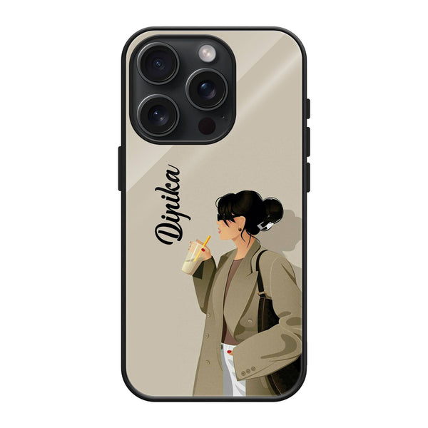 Coffee Girl Glass Name Case image 0