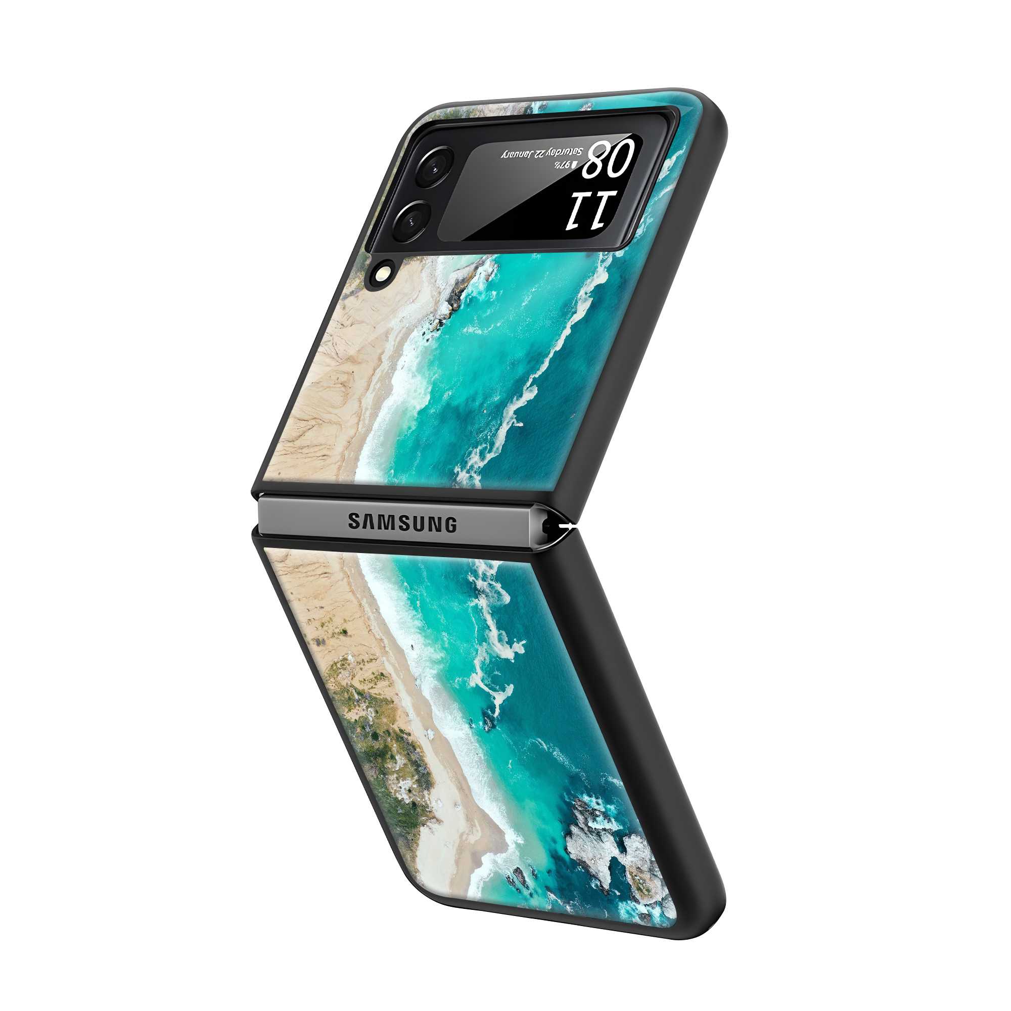Ocean Waves Samsung Z Flip Glass Case Secondary image