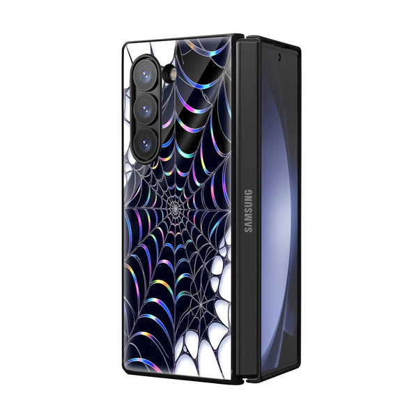 Holographic Web Samsung Z Fold Glass Case image 1
