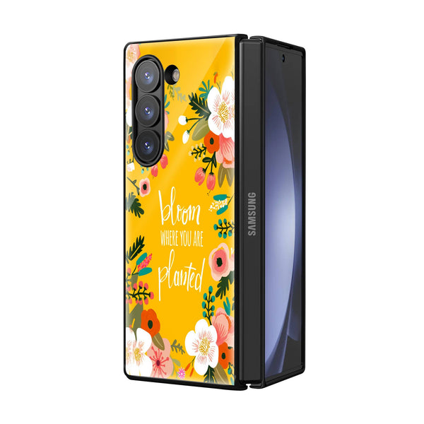 Sunshine Garden Samsung Z Fold Glass Case image 1