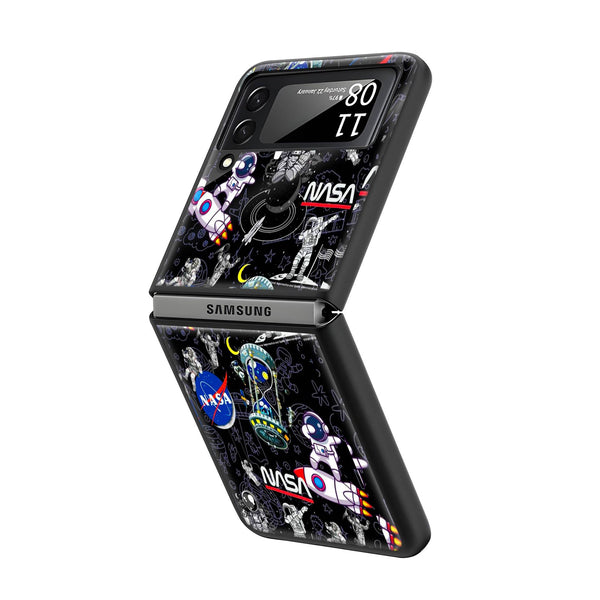 Space Aesthetic Samsung Z Flip Glass Case image 1