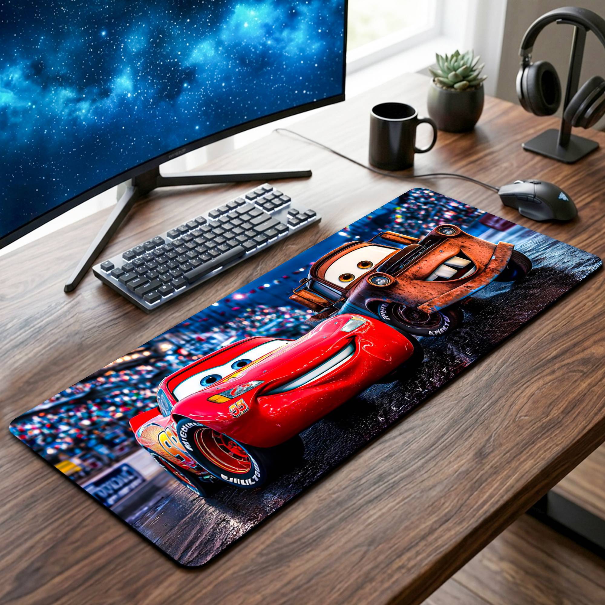 Lightning McQueen Desk Mat - 12 x 32 Inch image