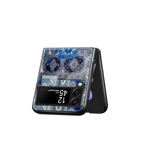 Blue Persian Carpet Art Samsung Z Flip Glass Case image 2