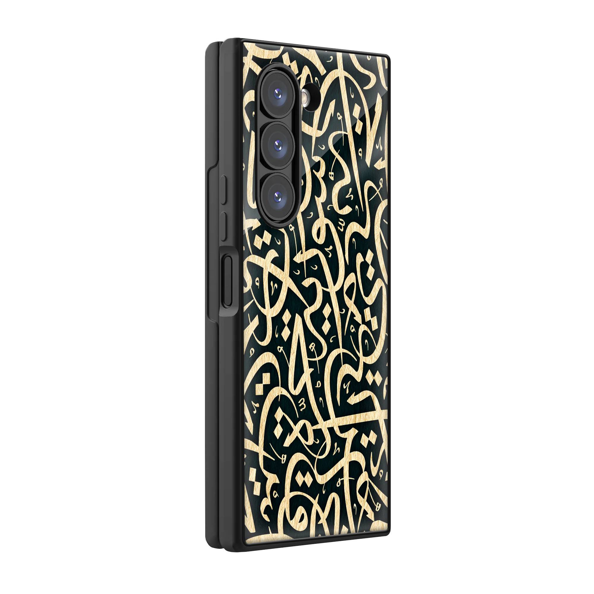 Gold Abstract Pattern Samsung Z Fold Glass Case image 0 Main image