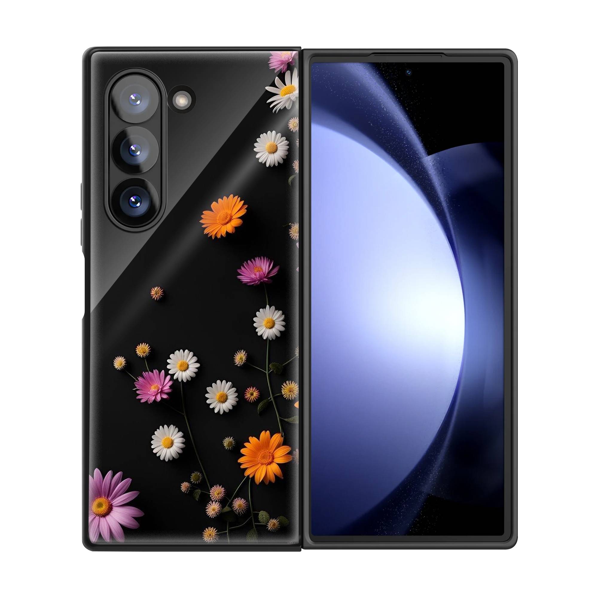 Colorful Flower Samsung Z Fold Glass Case image 2
