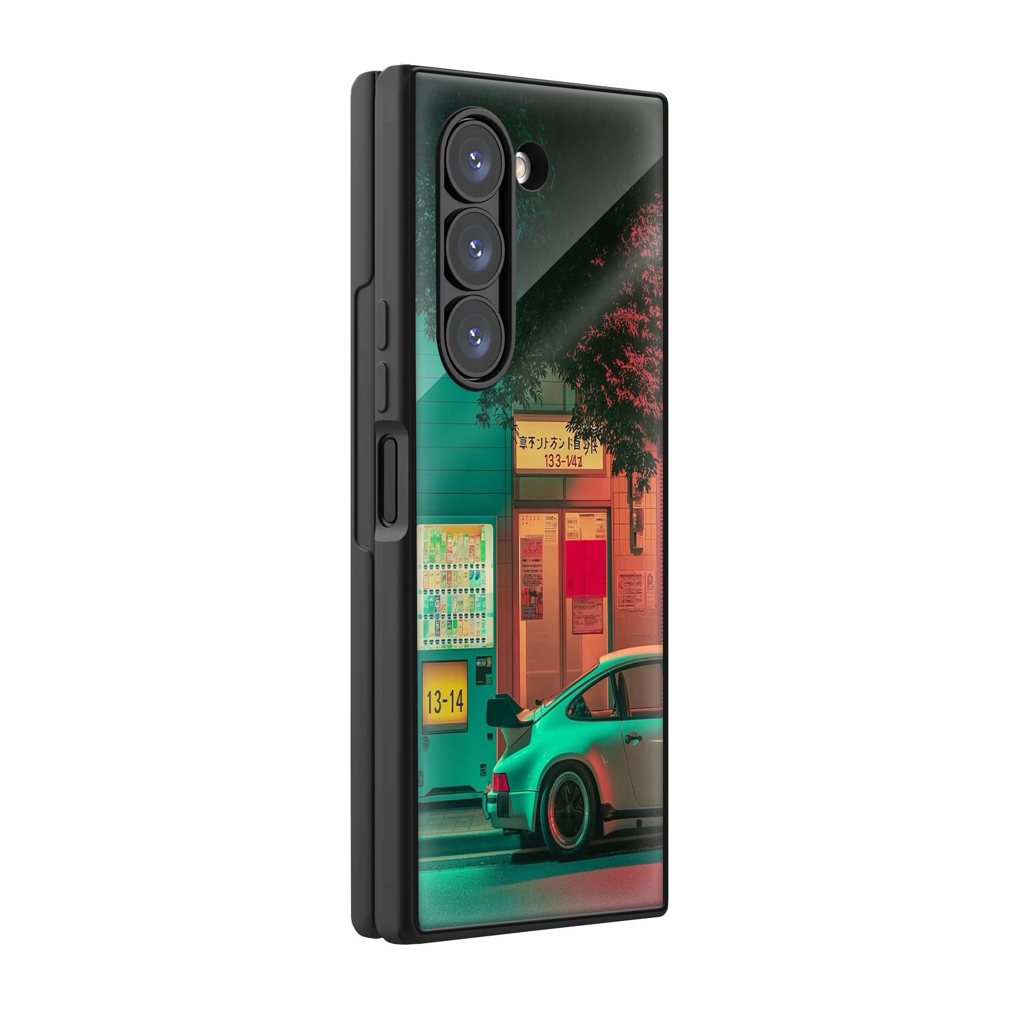 Retro Tokyo Samsung Z Fold Glass Case image 0 Main image