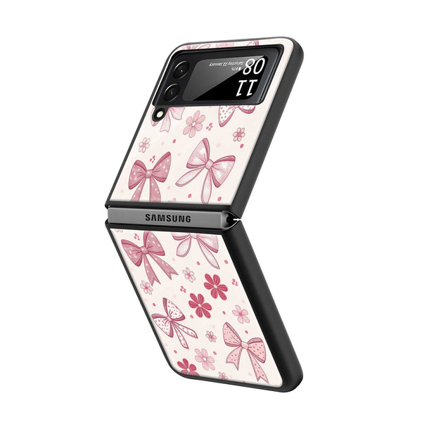 Pink Bow Samsung Z Flip Glass Case image 1
