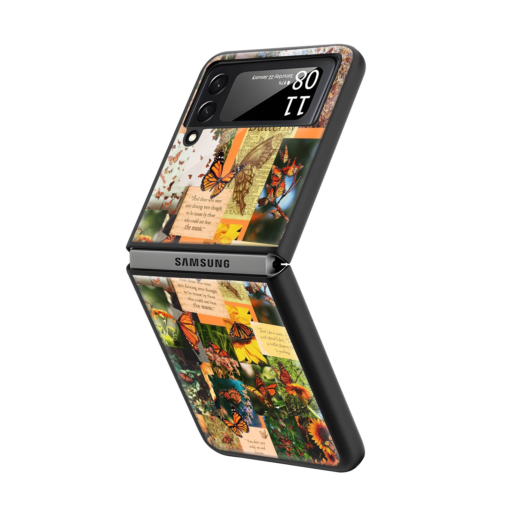 Butterfly Aesthetic Samsung Z Flip Glass Case Secondary image