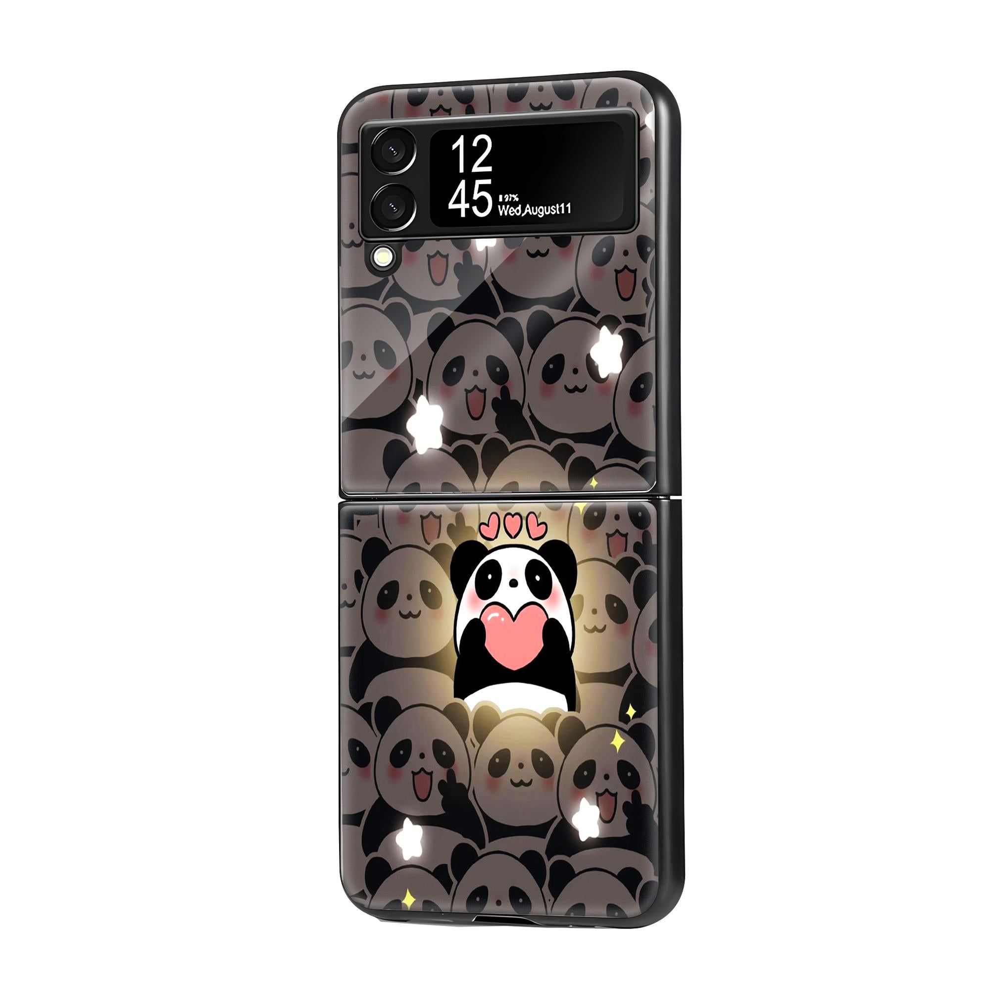 Panda Party Samsung Z Flip Glass Case image 0