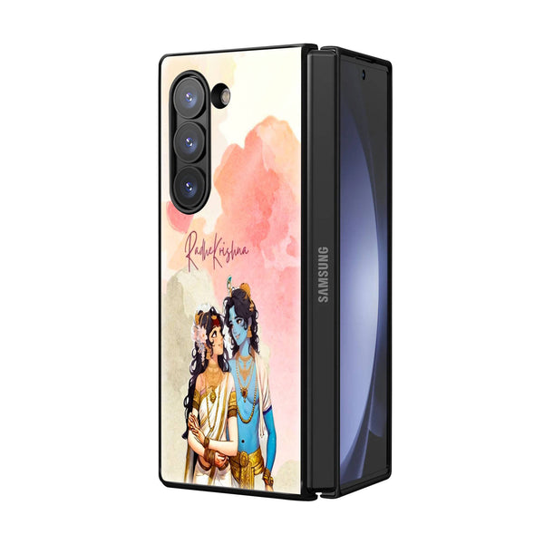 Radha-Krishna Heart Samsung Z Fold Glass Case image 1