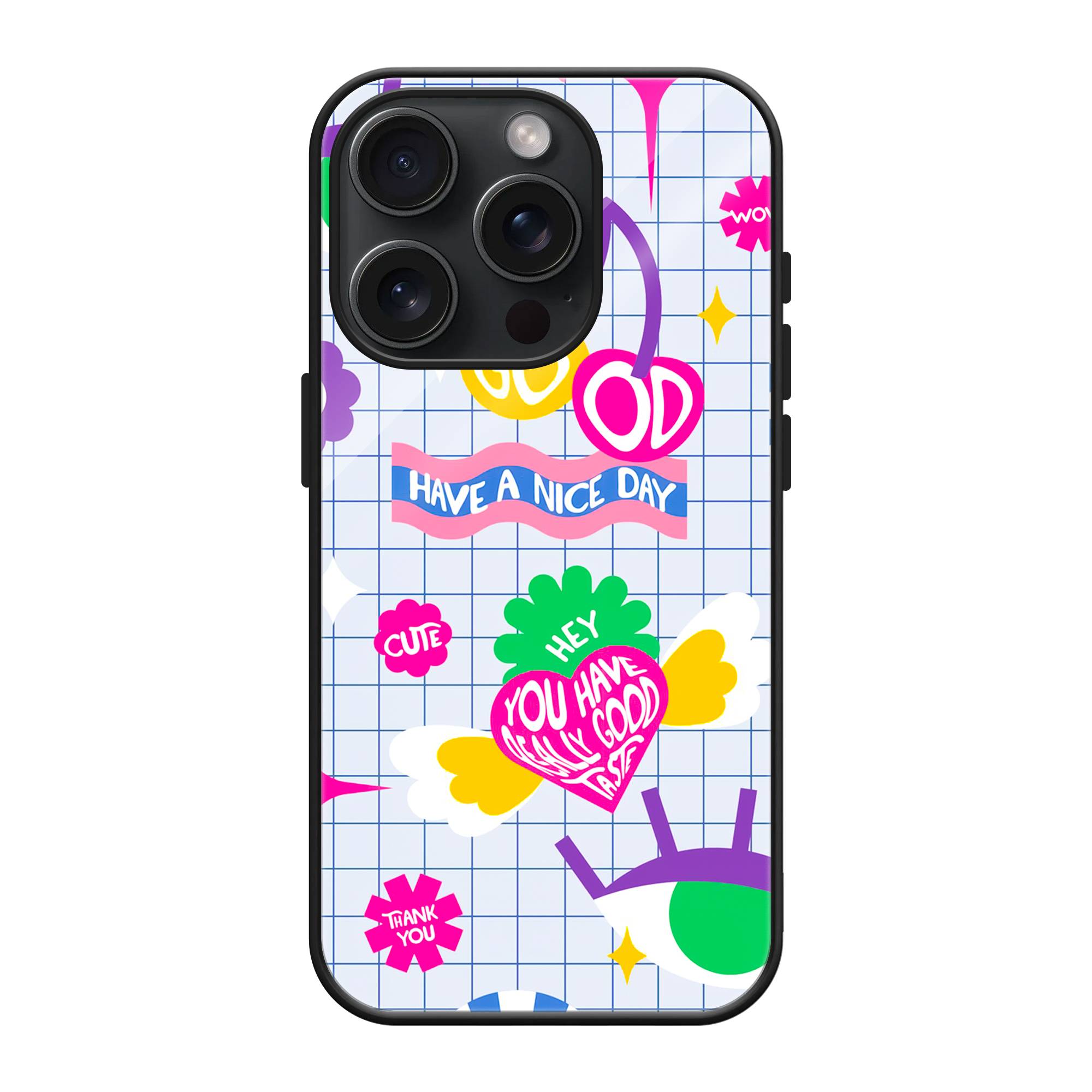 Retro 90s Sticker Glass Case image 0
