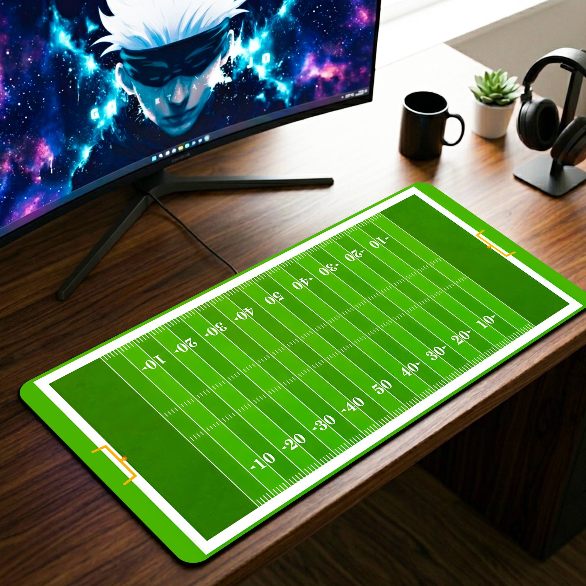 Soccer Pitch Desk Mat - 11 x 23 Inch image