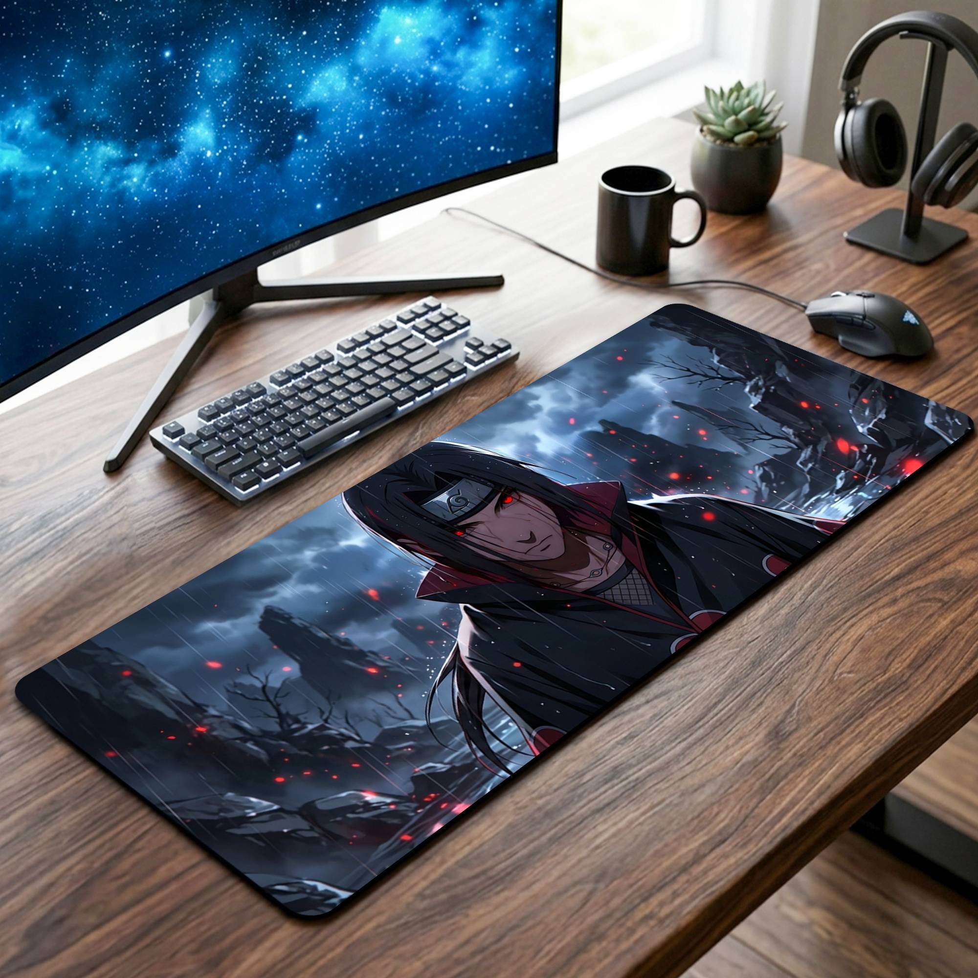 Itachi Uchiha Desk Mat - 12 x 32 Inch image