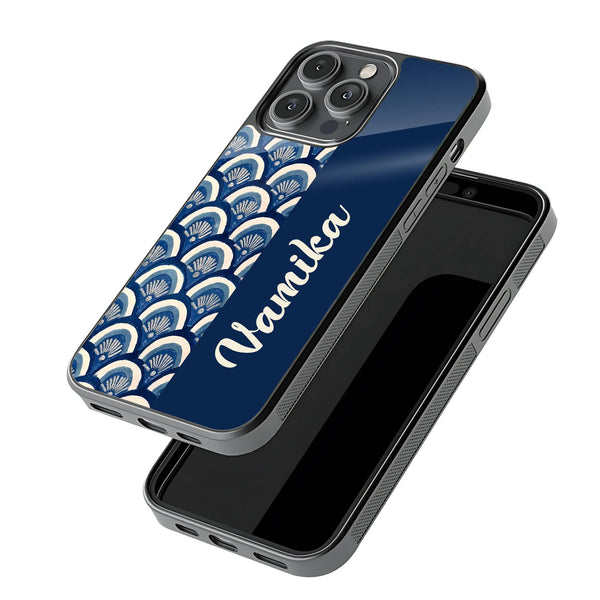 Blue Scallop Glass Name Case image 2