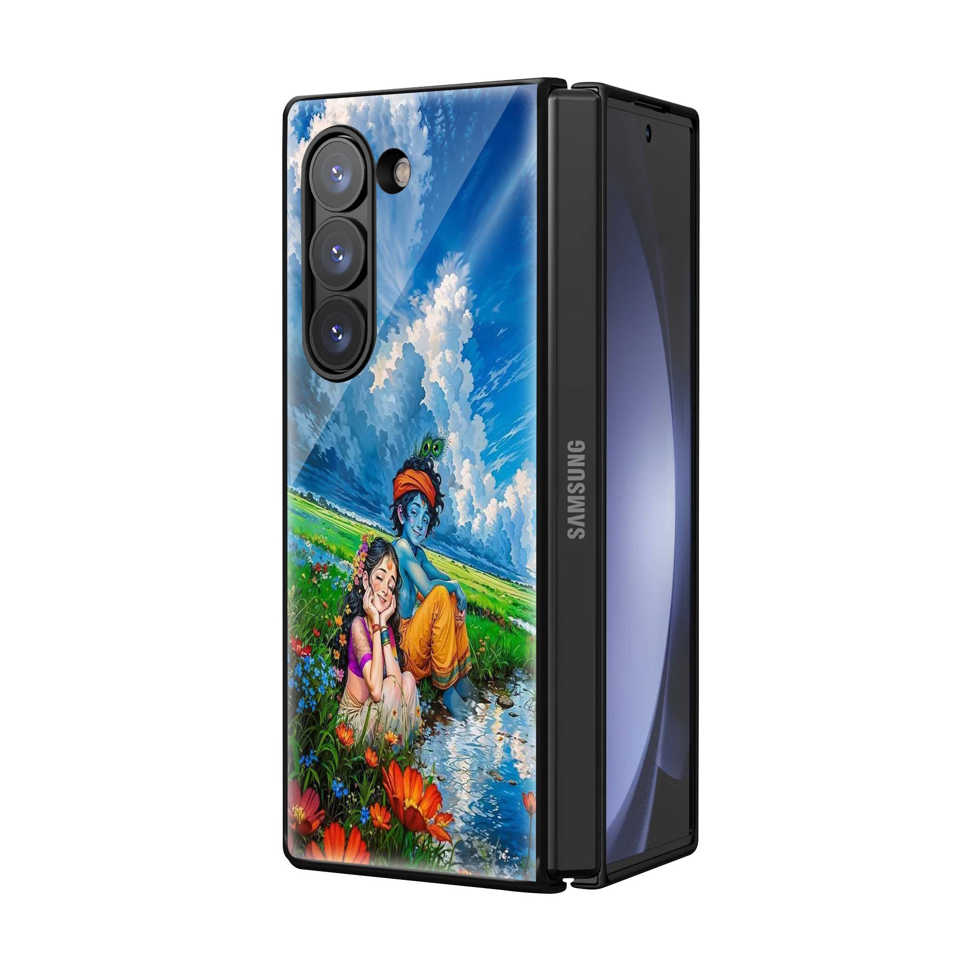 Radhe Krishna Samsung Z Fold Glass Case Secondary image