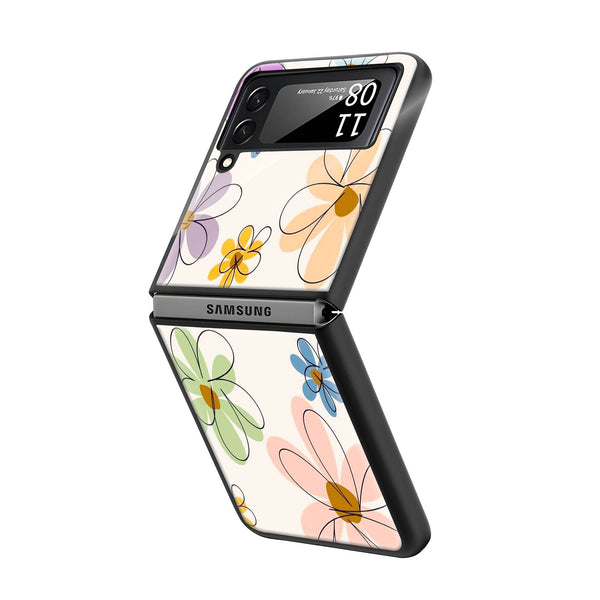Abstract Floral Samsung Z Flip Glass Case image 1