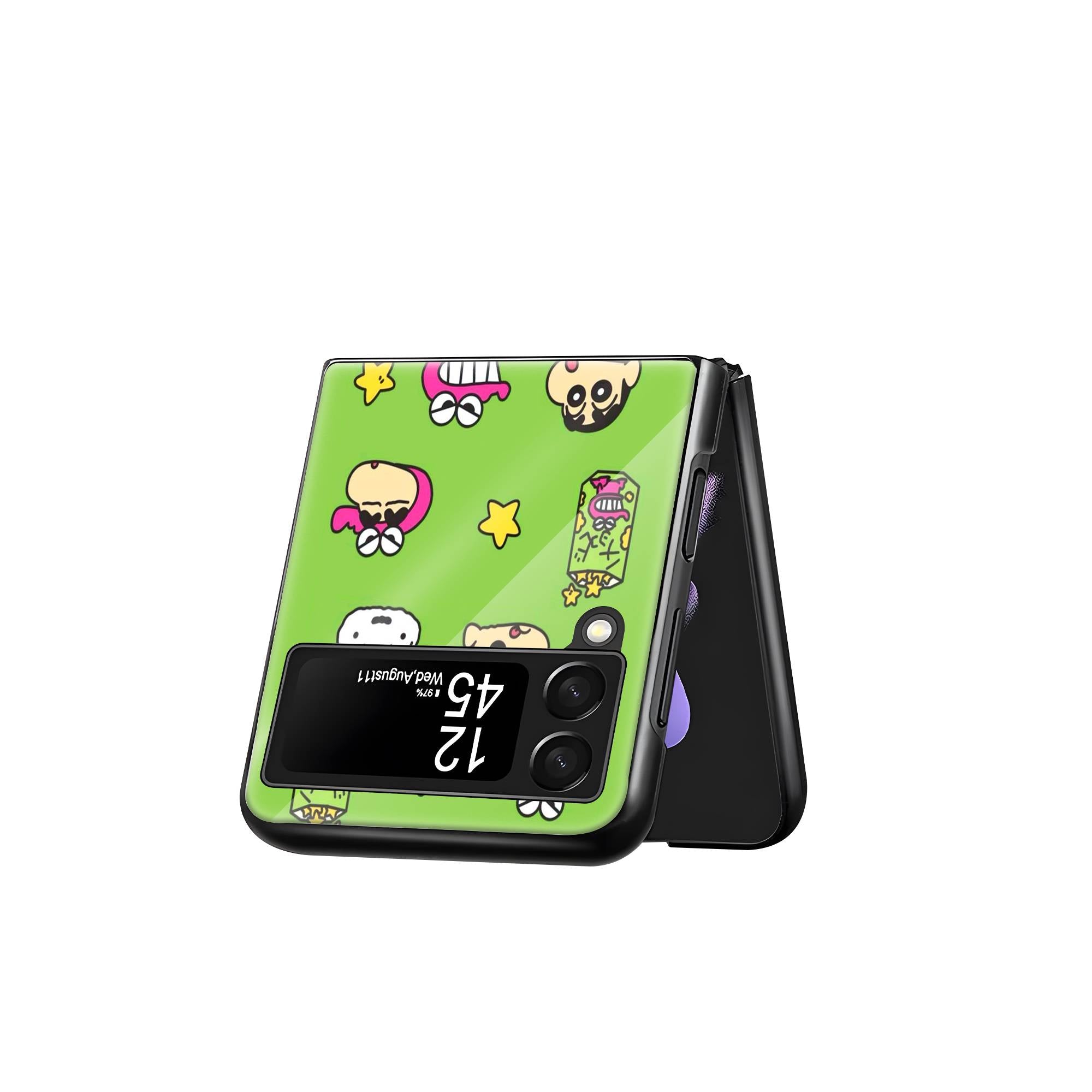 Playful Shin-chan Samsung Z Flip Glass Case image 2