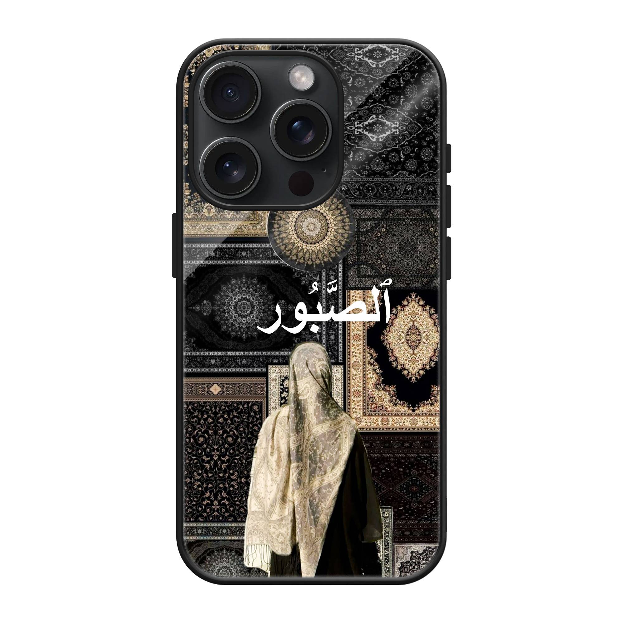 Black & Gold Woman Rug Glass Name Case image 0