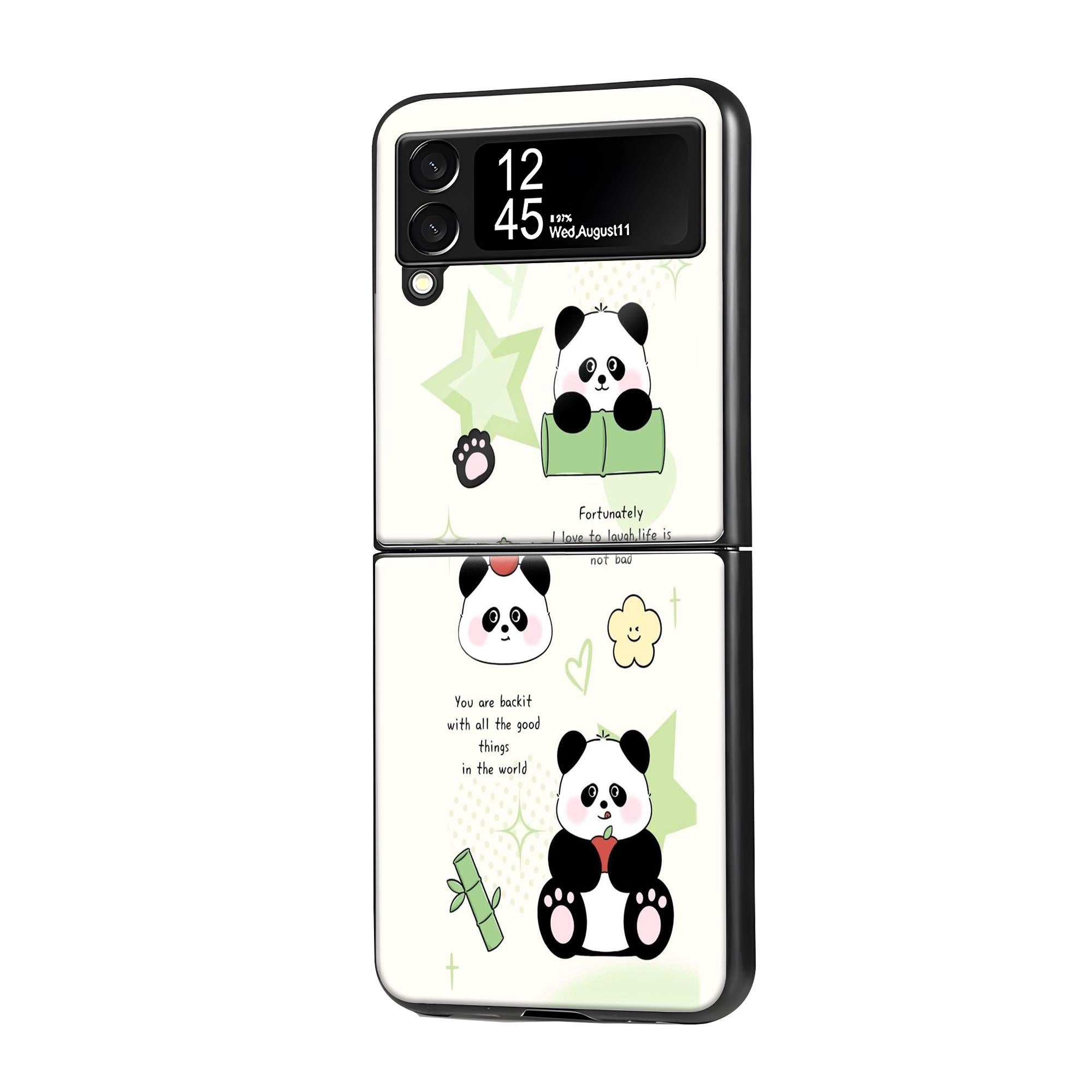 Panda Love Samsung Z Flip Glass Case image 0 Main image