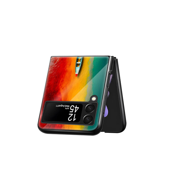 Rainbow Beach Samsung Z Flip Glass Case image 2