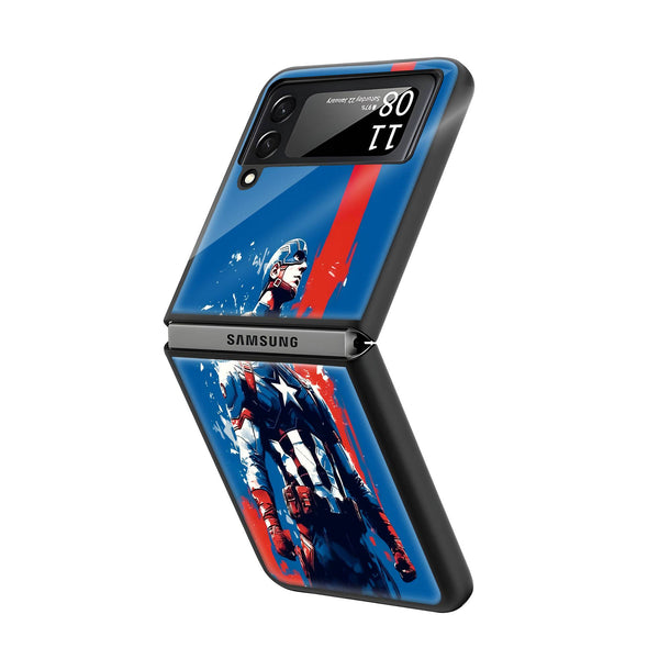 Captain America Samsung Z Flip Glass Case image 1