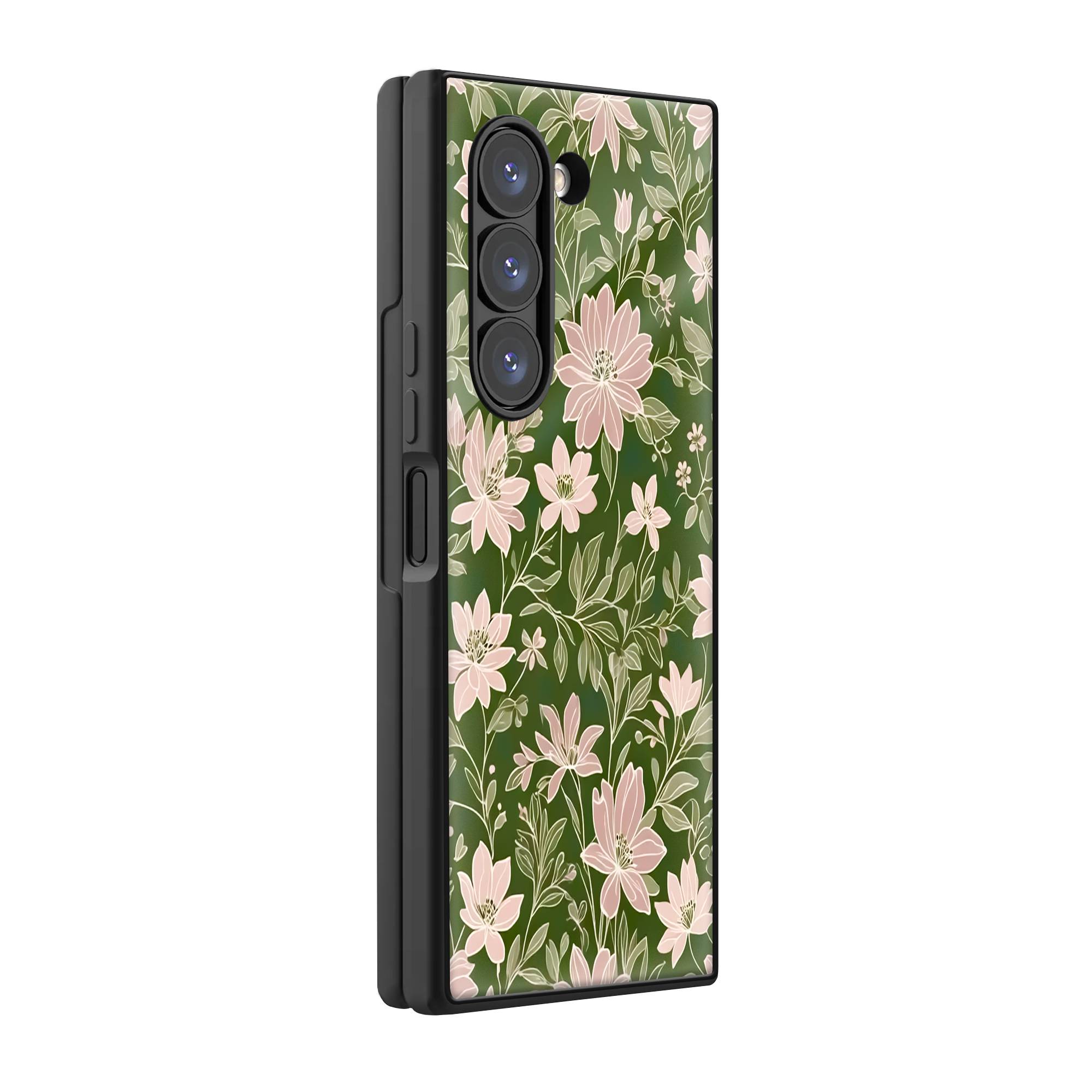 Earthy Blooms Samsung Z Fold Glass Case image 0 Main image