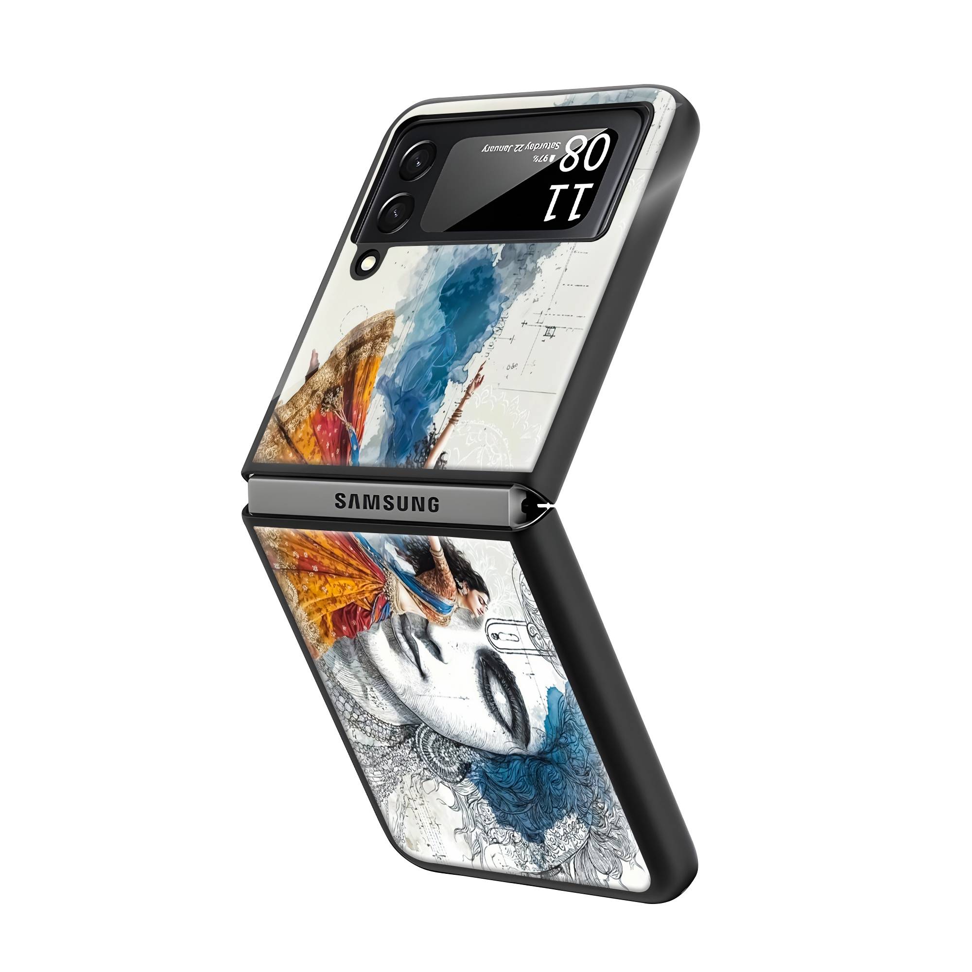 Watercolor Devotion Samsung Z Flip Glass Case Secondary image