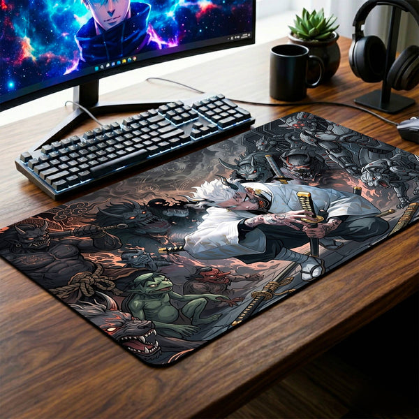 White Hair Demon Desk Mat - 14 x 23 Inch image