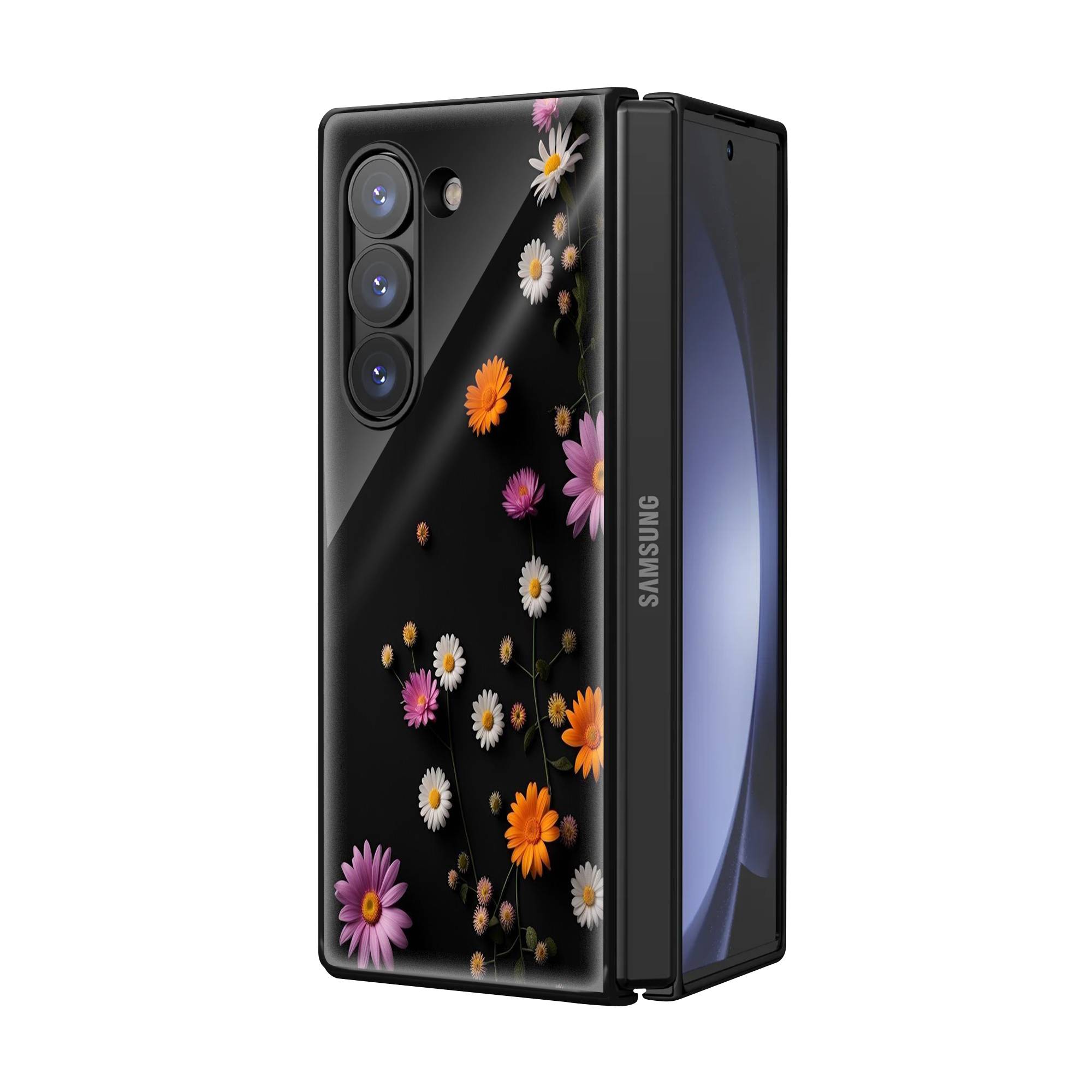 Colorful Flower Samsung Z Fold Glass Case Secondary image
