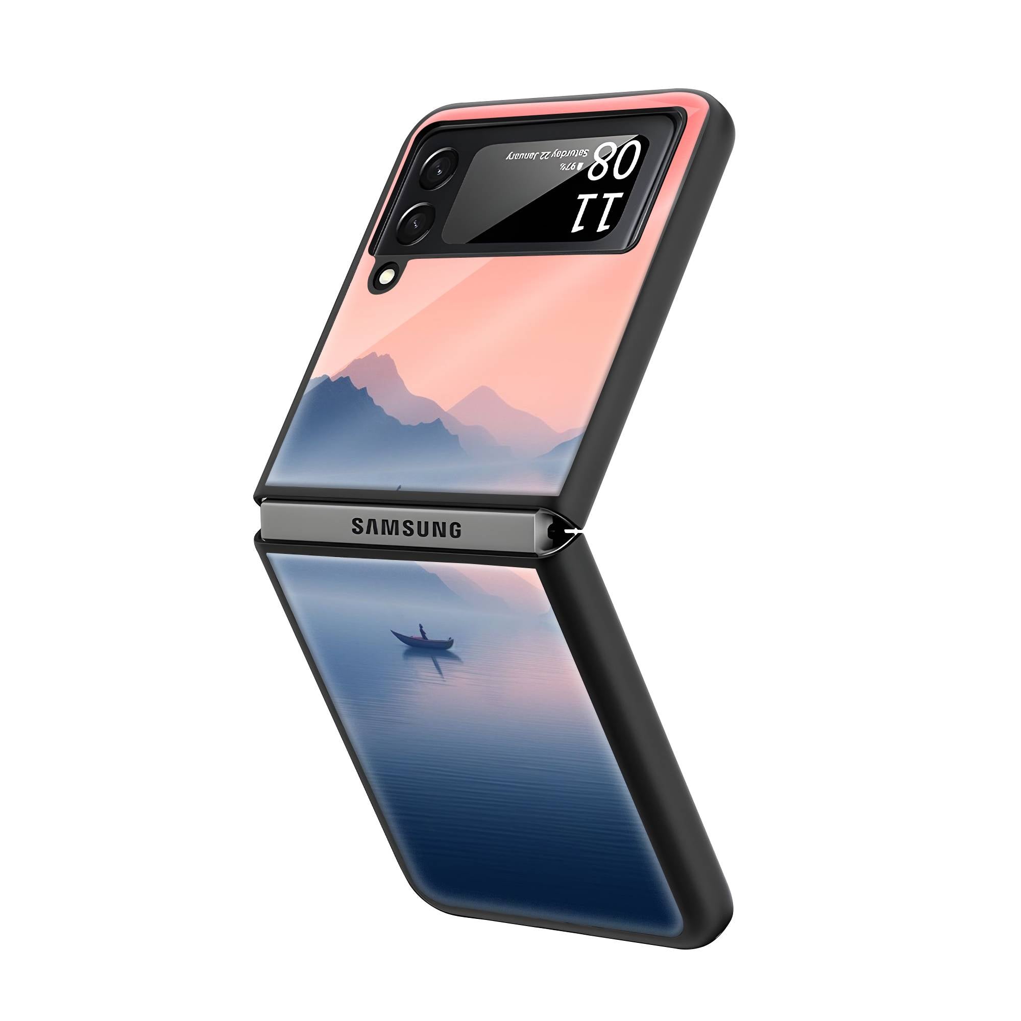 Lake Solitude Samsung Z Flip Glass Case Secondary image