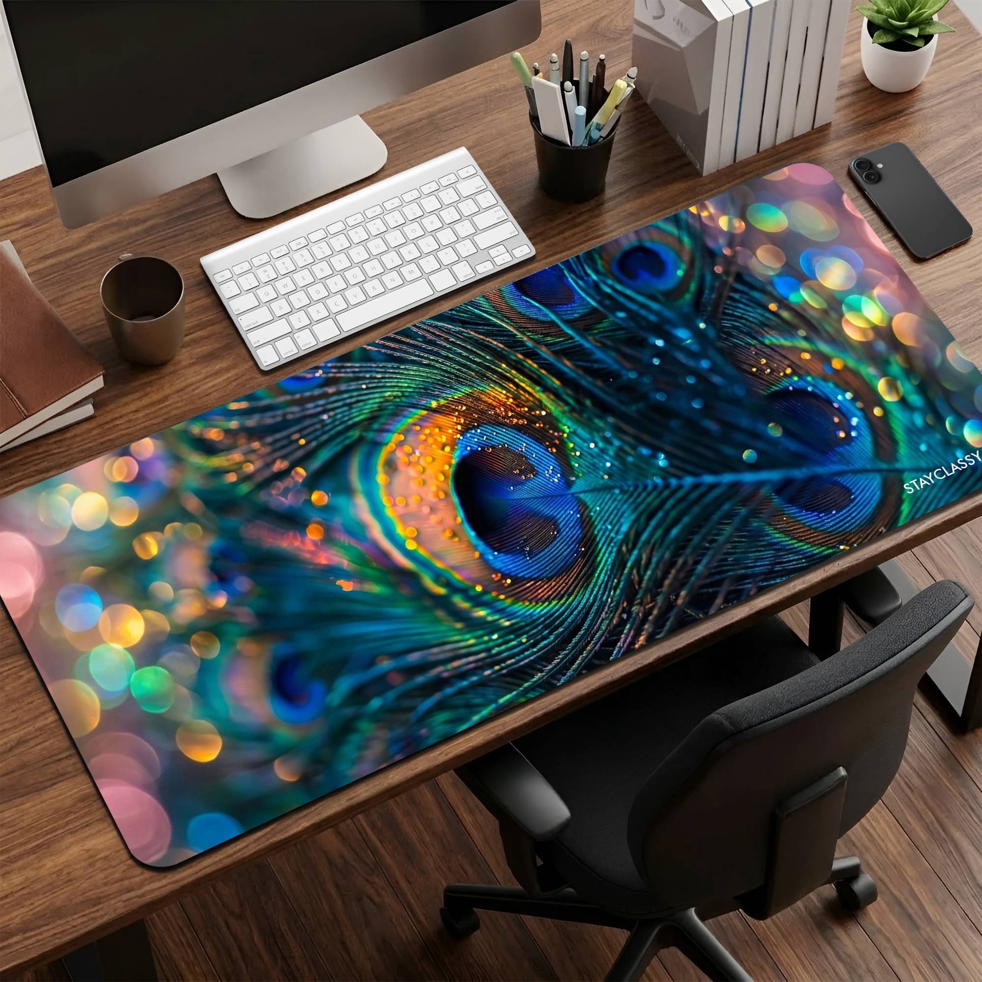 Peacock Feather Desk Mat image 0