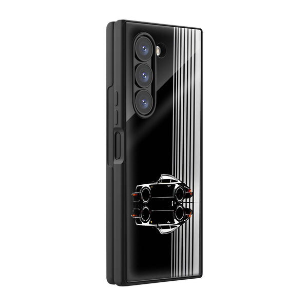 Black Porsche Samsung Z Fold Glass Case image 0