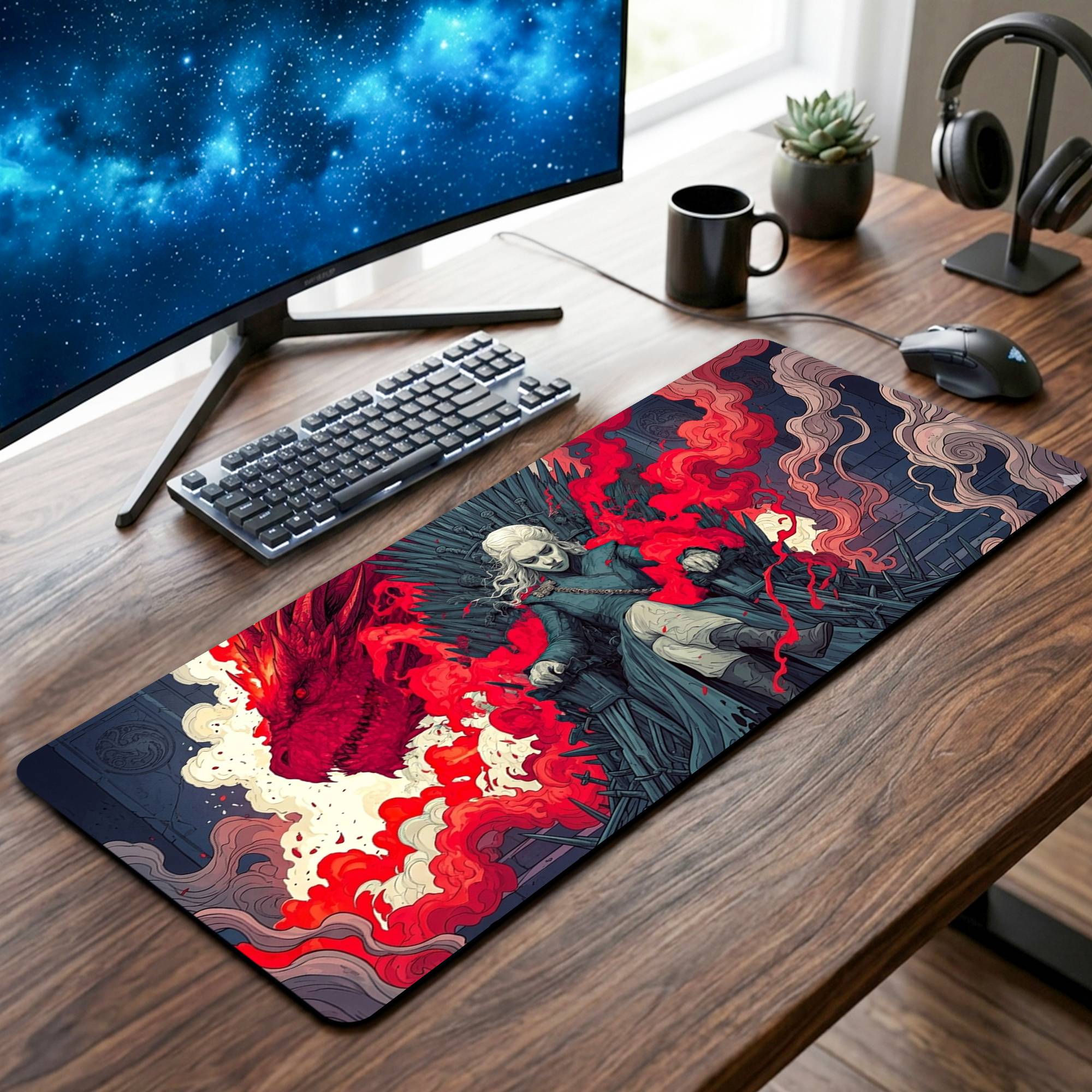 Daenerys Targaryen Desk Mat - 12 x 32 Inch image