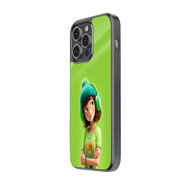 Cartoon Girl Glass Case image 1