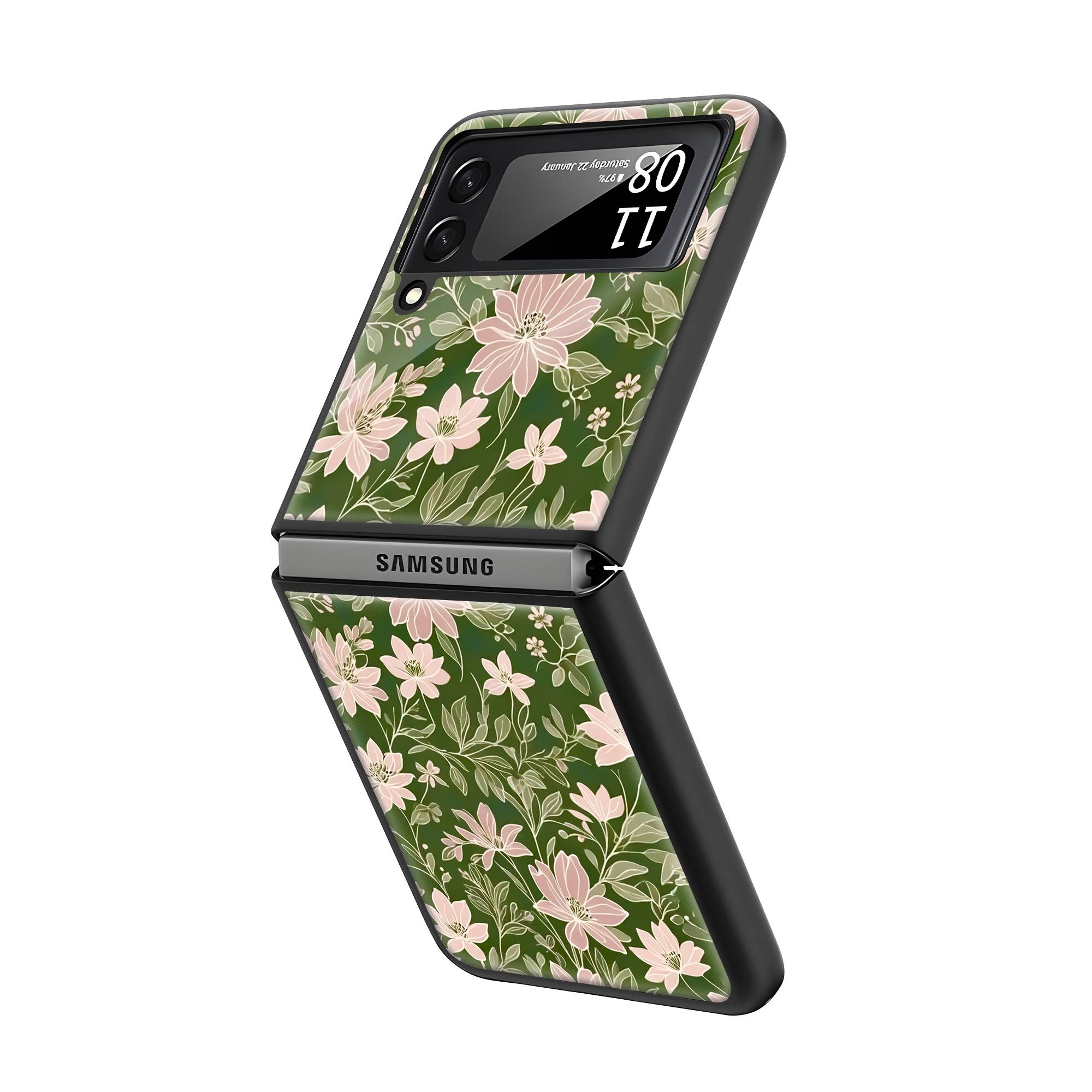Earthy Blooms Samsung Z Flip Glass Case Secondary image