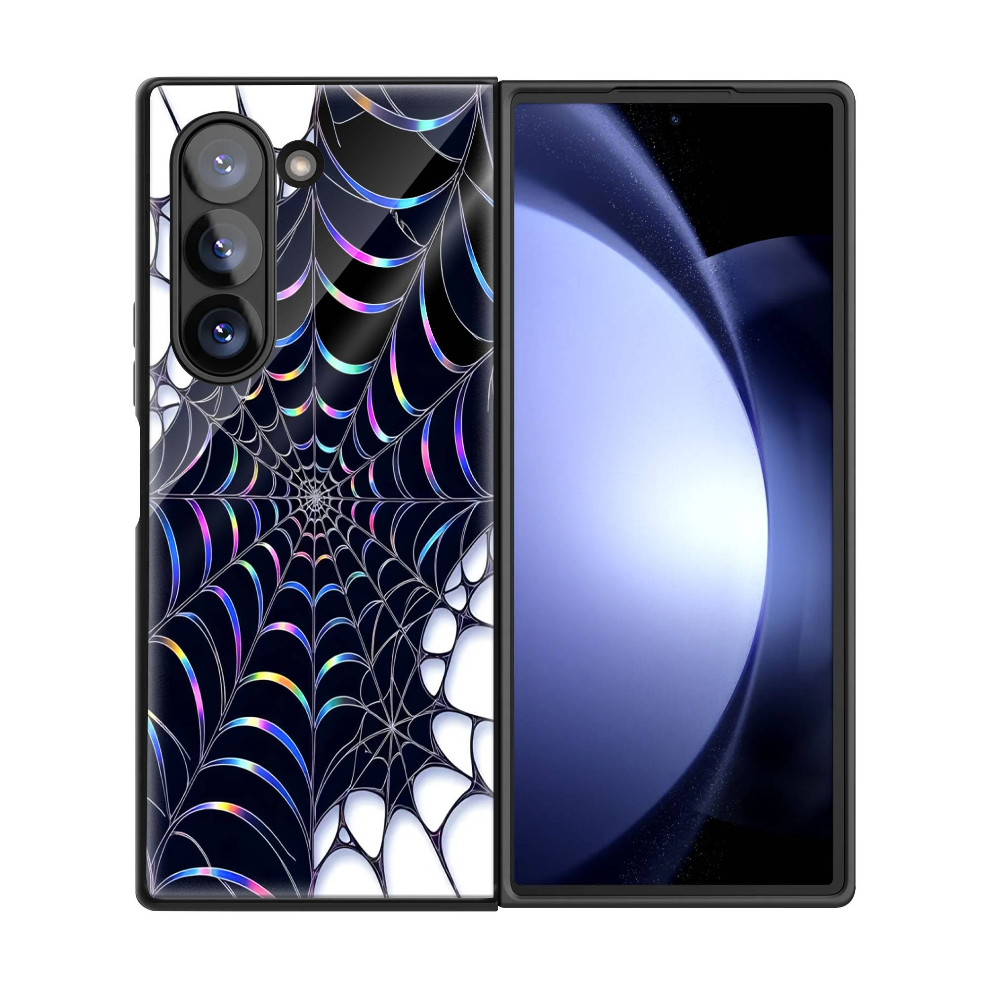 Holographic Web Samsung Z Fold Glass Case image 2
